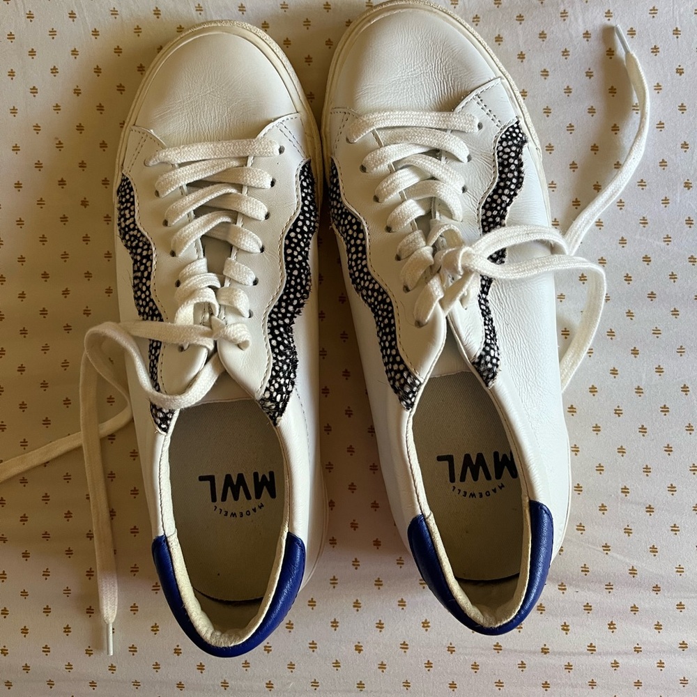 White leather madewell sneakers 8.5